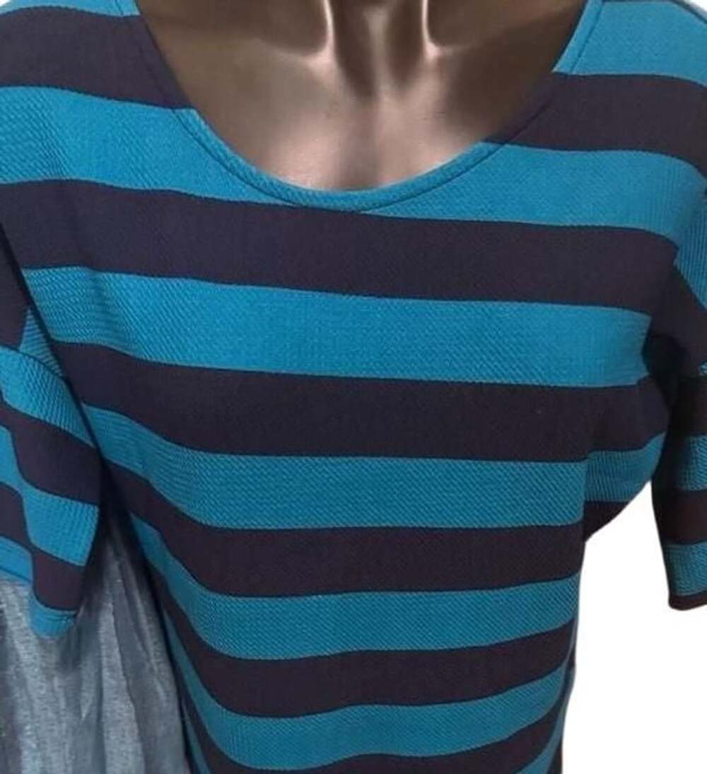 Universal Thread Dress Size L Blue Black Striped